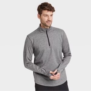 NWT All in Motion Men's Soft Stretch 1/2 Zip Pullover- Gray Size L